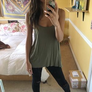 Olive open back cami